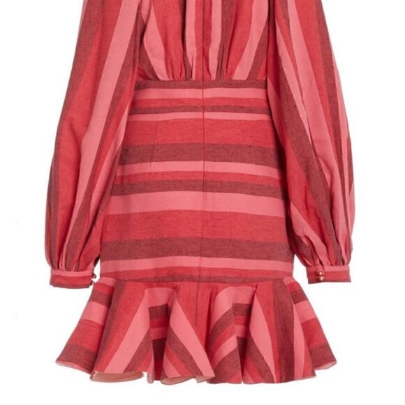 NWT BEULAH Pink Striped Ruffle Dress - Picture 3 of 5